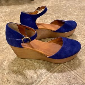 1937 Footwear Platform Shoes Blue Suede